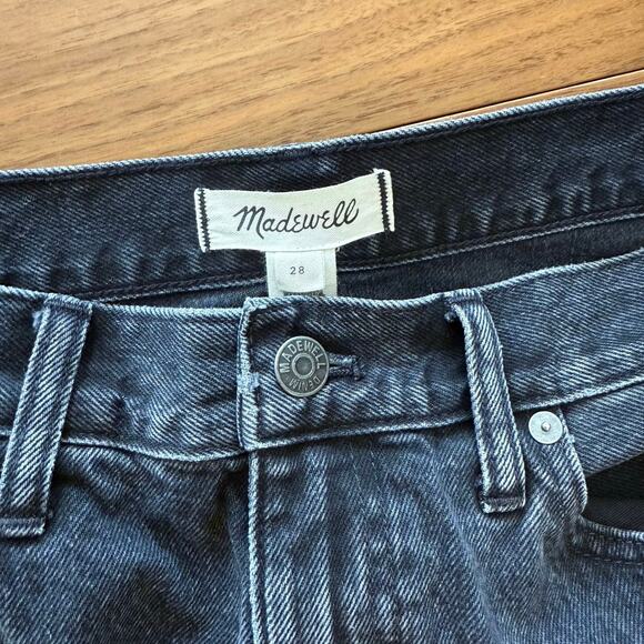 Madewell Skirt Size 28 Black Denim Maxi Front Slit - Picture 5 of 12